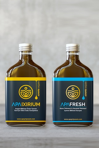 Apayrı Yaşam Apaixirium Doğal Bitkisel Özler + Nane ve Kozalak Pekmezi İçeren Takviye Edici Gıda 2 x 200 ML