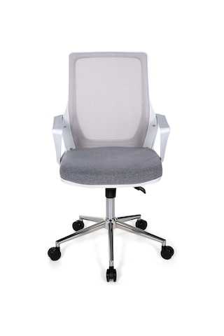 Ofisbazaar Alf Beyaz Fileli Çalışma Koltuğu Ergonomik Şef Ve Toplantı Koltuğu Gri Gri