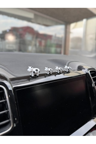 4 Parça Sevimli İnek Ailesi Dikiz Aynası Süsü - İnek Ayna Süsü Araba Süsü Torpido Süsü Oto Aksesuar