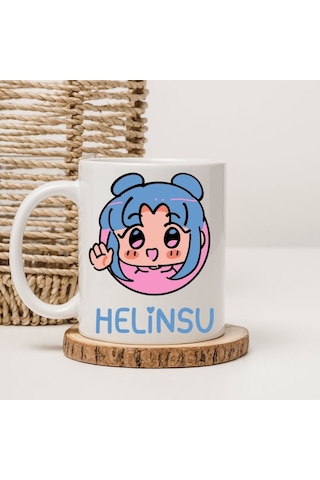 Kız Çocuklarına Özel İsimli Sevimli Karakter Kupa Bardak Beyaz