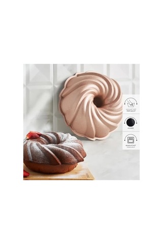 Metalik Pudra Döküm Kek Kalıbı - Dayanıklı Ve Şık 26 Cm
