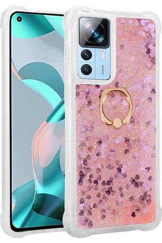 Xiaomi Mi 12T Pro Kılıf Zore Milce Simli Pullu Yüzüklü Kılıf