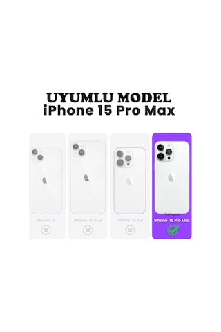 Apple iPhone Uyumlu 15 Pro Max Kılıf Kamera Lens Korumalı Logo Gösteren Arkası Şeffaf Kenarları Renkli Titanium Çok Renkli