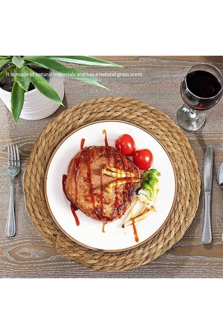 Moly Doğal Su Sümbülü T Rattan Paspaslar, Isıya Dayanıklı American Servisler, Rustik Dekorasyon Diğer