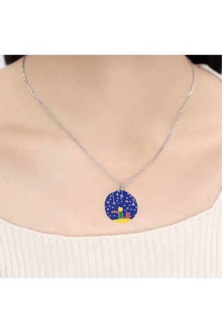 Little Prince Küçük Prens Ve Tilki Best Friends Dostluk Sembolü Çift Kolye Çok renkli
