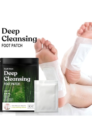 Mufunye Doğal Bambu Kömürlü Ayak Bantları - Stres Giderici, Rahat Uyku Sağlayan Masaj Pedi 10 Adet Beyaz