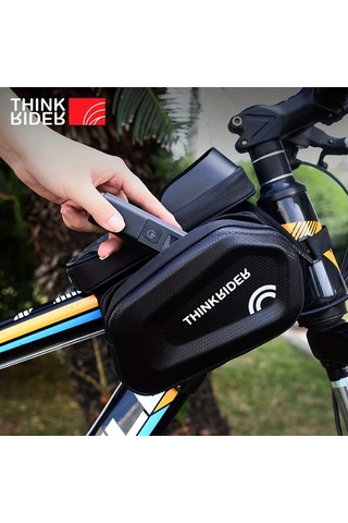 Willowhaven Thinkrider Su Geçirmez Bisiklet Çerçeve Çantası Siyah 7 İnç Telefonlar İçin Ahşap
