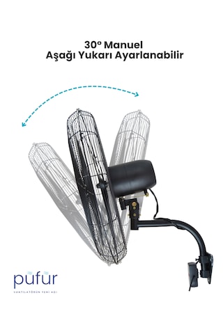 2 Adet Püfür Sanayi Duvar Tipi Vantilatör Uzaktan Kumandalı 65cm