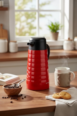 Bernardo Nora 2 Litre Çelik Termos Kırmızı Kırmızı