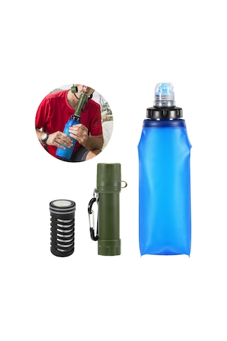 Teltree K8659 Katlanabilir Su Filtreli Şişe Ve K8612m Filtreli Pipet Seti - Kamp, Doğa Yürüyüşü Ve Acil Durumlar İçin Diğer