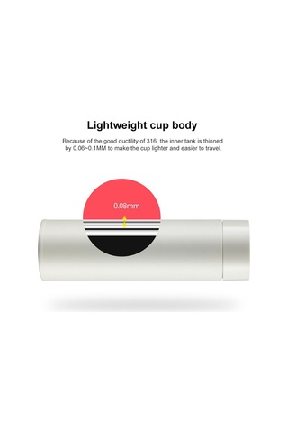 500ml 316 Paslanmaz Çelik Termos Bardak Şık Bardak Mavi