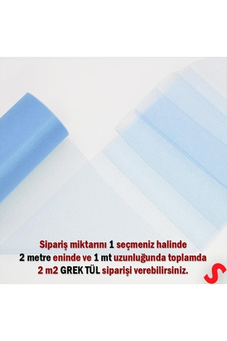 Süsleme Tülü Grek Tül, 2 Mt En X 1 Mt Uzunluk - Mavi 0-99