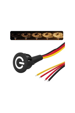 Sh Powermaster Pm-30788 12v Dc 13mm Gömme Dokunmatik Led Dimmer Kontrolcüsü Switch Buton Siyah Najmaddin