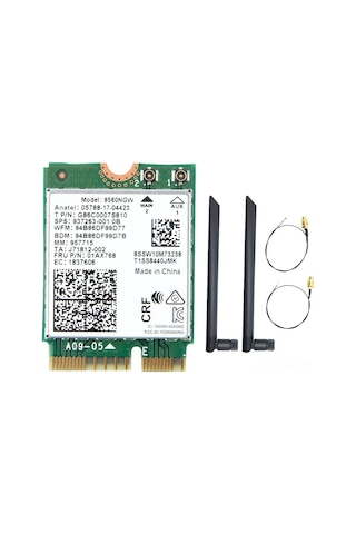 Geeksen 9560ngw İç Ortağın Çift Bantlı Kablosuz Ağ Kartı + 2 Anten İle Çift Adaptör Kablosu