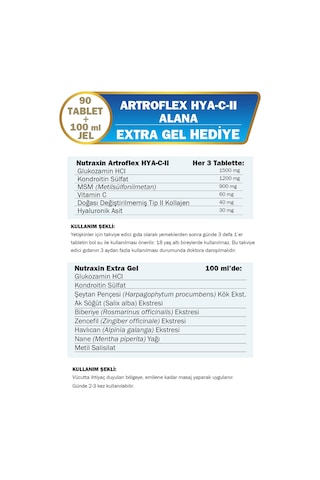 Nutraxin Artroflex Hya-c-ıı 90 Tablet Extra Gel Hediyeli