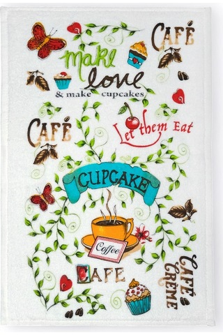 2li Paket Baskılı Beyaz Mutfak Havlusu Modeli Make Love