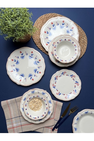 Porser Pamela Yemek Takımı 6 Kişilik 24 Parça Fly24ykprs1055 Çok Renkli