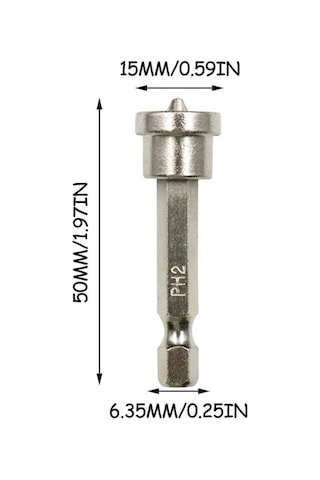Tongxida 5'li Alçıpan Vidalama Uç Seti - Derinlik Ayarlı, Kaymaz Ph2 Uçlar