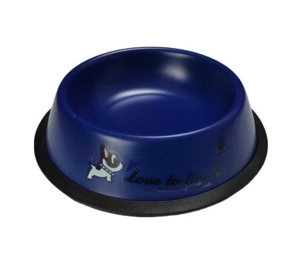 Baskılı Renkli Çelik Mama Kabı 22 Cm