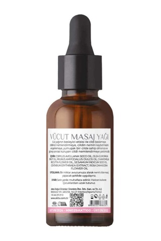 Akita Doğal Vücut ve Masaj Yağı Gül 50 ML