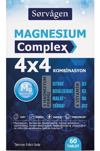 Sorvagen Magnesium Complex 4x4 Combination 60 Tablet