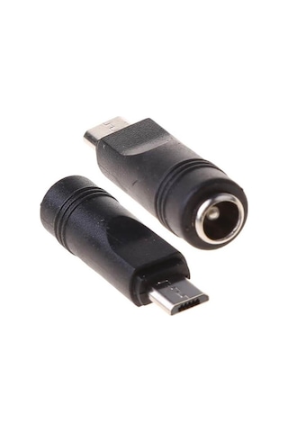 Koodmax - Micro Usb Erkek To Dc 5.5 2.1mm Dişi Soket Çevirici - Dc Güç Adaptörü Fişi Dönüştürücü