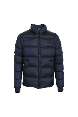 Erkek Lacivert Termo Dolumlu Two Tone Rüzgar Ve Su Itici Slim Fit Mont Ncs Jeans 4990-Lacivert
