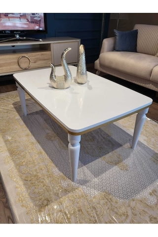 Akset Orta Sehpa Lüx Beyaz Gold