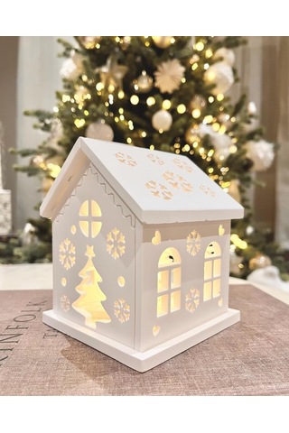 Işıltılı Dekoratif Tealight Veya Led Tutucu Ev Modeli