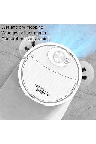 Fastbuy Akıllı Süpürme Robotu Süpürme Paspas Emme 3'ü 1 Arada Temizleme Makinesi 8088 Pembe Pembe