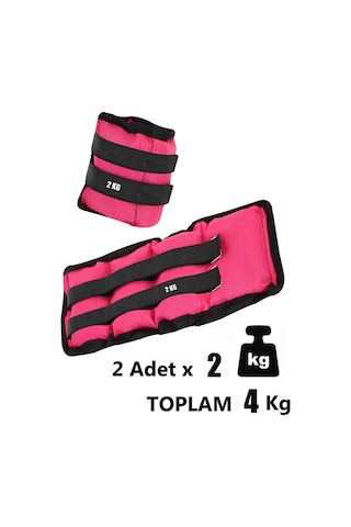 2 Kg X 2 Adet Pembe El Ayak Bileği Ağırlığı + Atlama İpi Pembe