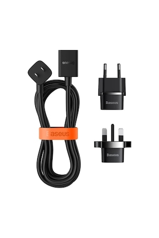 Baseus Powercombo Mini 1ac 1m Güç Kablosu, Eu/uk Fiş Adaptörlü 2500w - Mh-hs2492-7319