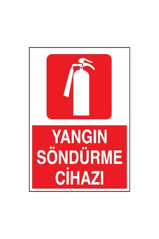 Fezzstore Yangın Söndürme Cihazı Uyarı Levhası 25x35 3mm Dekote