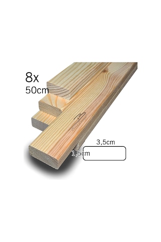 Çam Masif Silinmiş Kuru Tahta Hobi Çıta Oval Kenar