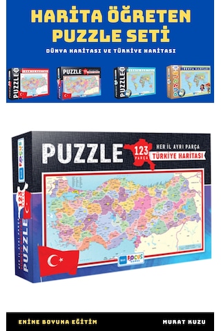 Harita Öğreten Puzzle Seti (4 Süper Kutu)