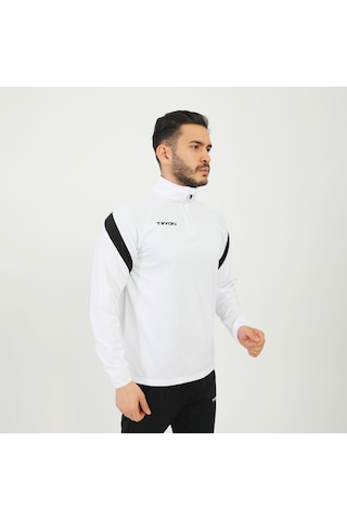 Tryon Beyaz - Siyah Erkek Futbol Kamp Sweat Kamp Eşofman Evo Pro 001