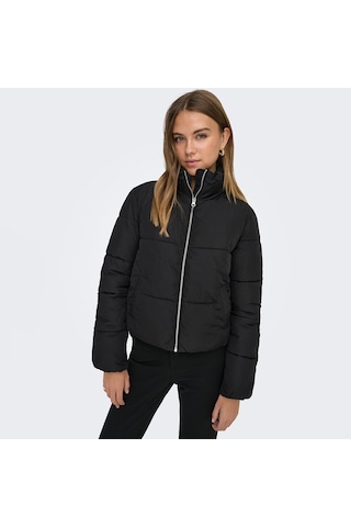 Jacqueline De Yong Newerica Life Short Padded Kadın Siyah Dik Yaka Ceket Siyah