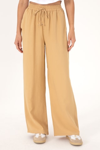 U.S. Polo Assn. Kadın Camel Loose Relax Fit Kanvas Pantolon 50300357-VR015