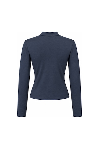 Mixray 2243 Kadın Yarım Balıkçı Yaka Uzun Kollu Slim Fit Bluz Lacivert