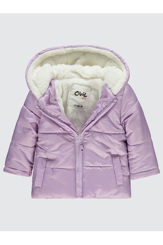 Civil Baby Kız Bebek Kapüşonlu Mont 6-18 Ay Koyu Lila Koyu Lila