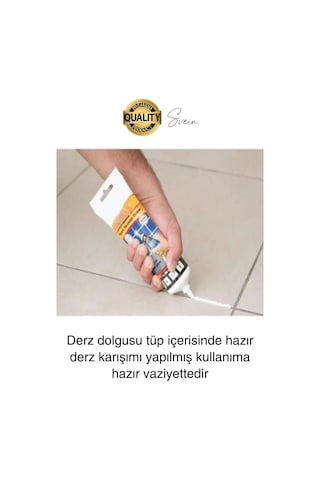 Premium Fayans Arası Siyah Hazır Derz Dolgu Gaga Uç Tüp Mermer Mutfak Banyo Zemin Duvar Onarıcı