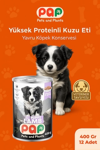 Pets And Plants Kuzu Etli Yavru Köpek Konservesi 12 x 400 G