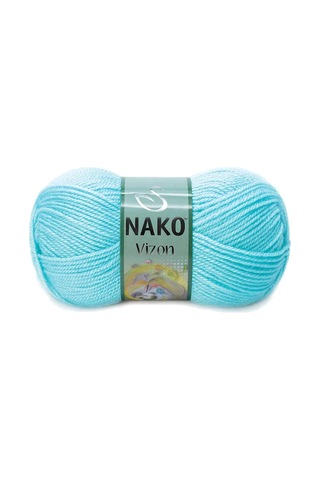 Tedar 5 Adet Vizon Premium Akrilik El Örgü İpi Yünü Renk No:10535 Açık Turkuaz Najmaddin (No:1) 8.5Cm X 10.5 Cm