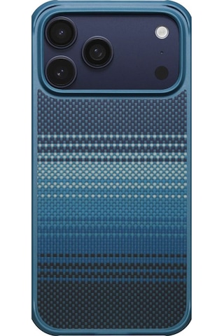 Apple Uyumlu iPhone 17 Pro Max Kılıf M-safeli Pitaka Tactile Woven Sunset-moonrise Aramid Pro Guard Kapak Mavi Mavi