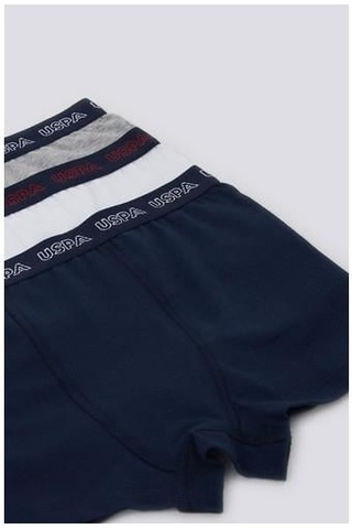 U.S. Polo Assn. Erkek Çocuk Boxer 3'lü Takım Mavi
