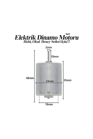 Basit Elektrik Motoru Devresi Deney Seti Pilli
