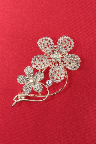Işığın Dansı Kır Çiçeği Broş Gold Renkli Kristal Taşlı Kadın Yaka İğnesi Çiçek Broş Çok renkli