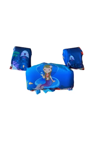 Deniz Kızı 14-25 Kg Sünger Dolgulu Çocuk Havuz Deniz Yüzdürme Yeleği, Can Yeleği Elbise, Deniz Simid