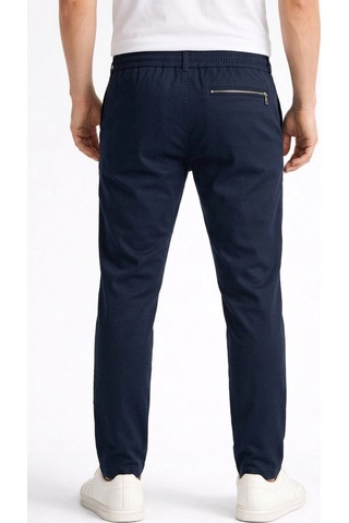 Bürke Erkek Lacivert Renk Bel Lastikli Likralı Esnek Dar Kalıp Slimfit Pantolon