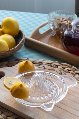Akyüz Home Cam Limon Narenciye Portakal Sıkacağı Limonluk 14 Cm Şeffaf